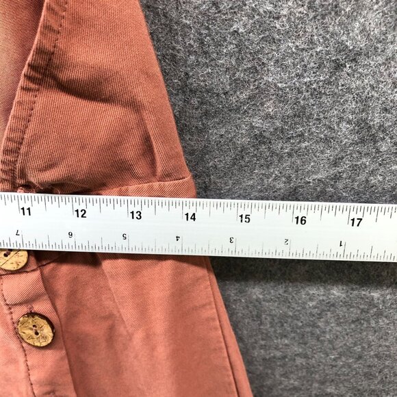 Topshop Apron Midi Dress Size 6 A-Line Halter Square Neck Clay Peach Minimalist - Picture 5 of 8